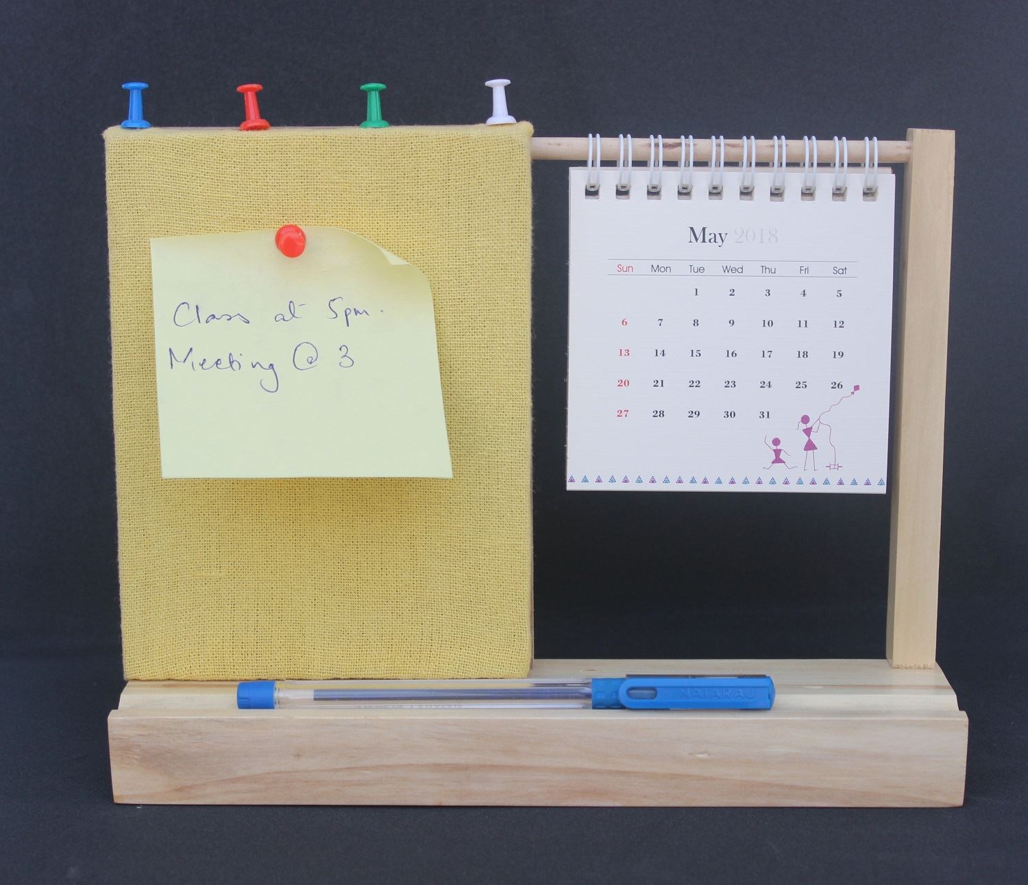 Ivei Warli Desk Calendar With A Pin Board Yellow Artyowl 0000554 Ivei Warli Desk Calendar With A Pin Board